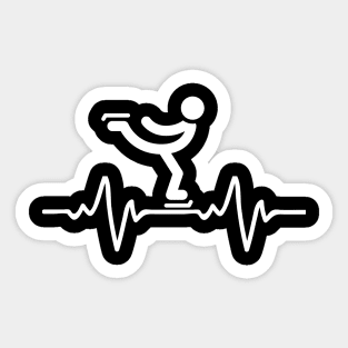 Ice skating Pulse Heartbeat Sticker